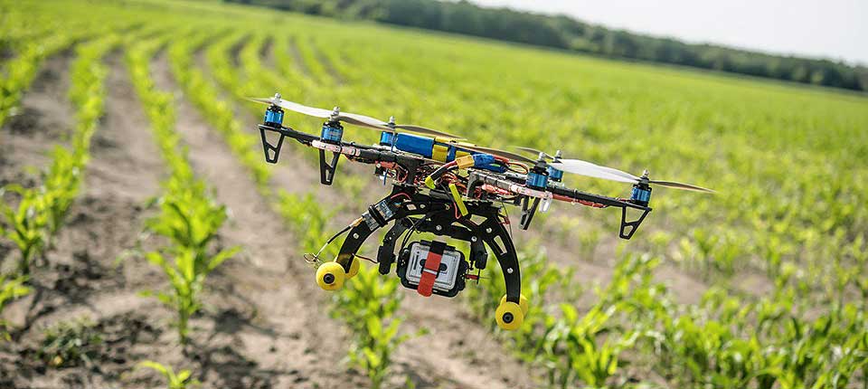 Flying Robot Inspecting the Crops
